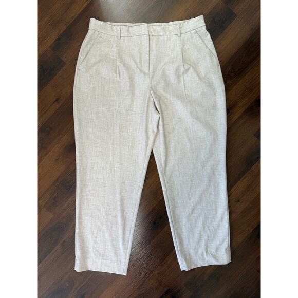 Abercrombie & Fitch Curve Love Quinn Tailored Straight Dress Pant Oatmeal 33/16 - Picture 2 of 9